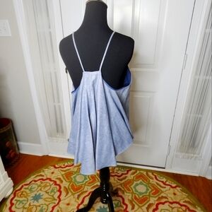 Milly Womens Light Denim‎ Square Neckline Sleeveless Cami Size Medium
